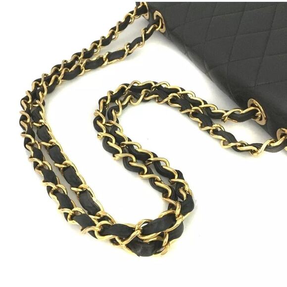 CHANEL Jumbo 30 Quilted Matelasse Lambskin w/Chain Shoulder Bag Black - Picture 8 of 8
